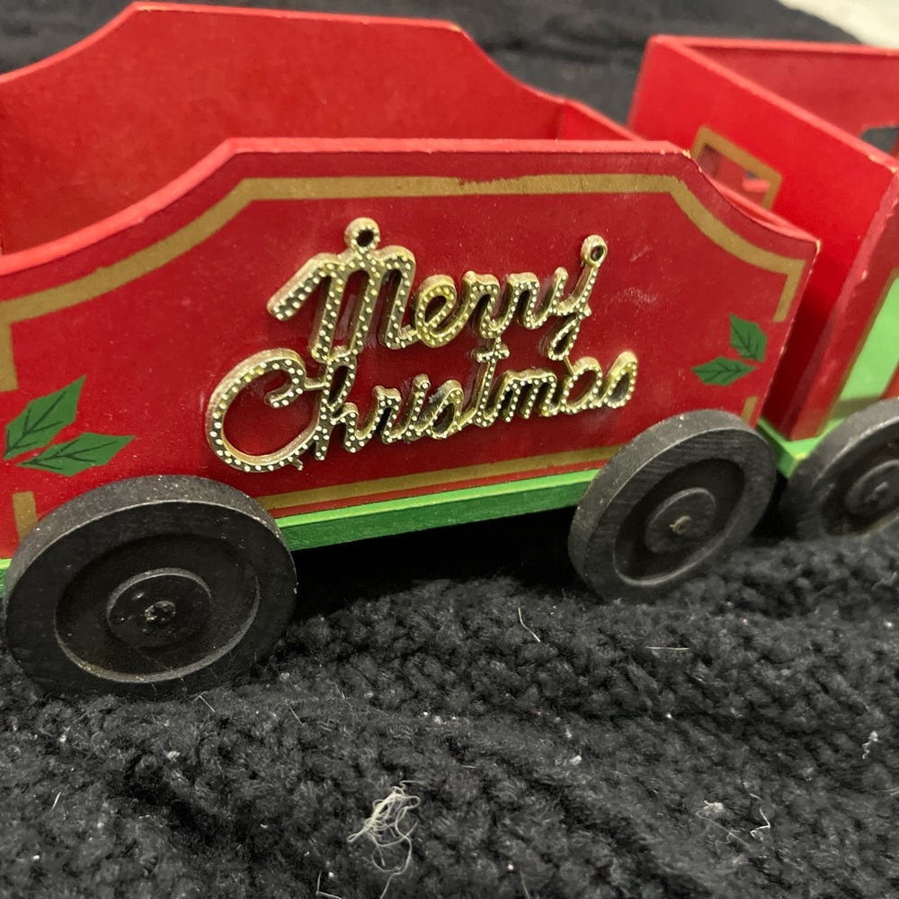 Festive Red Christmas Train Decor